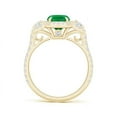 thumbnail image 2 of ANGARA Natural Cushion 1.25 ct Emerald and Half Moon Diamond Halo Ring in 14K Yellow Gold for Women (Size-8x6mm) | May Birthstone, Birthday, Anniversary, Jewelry Gift for Women | Natural Emerald Ring, 2 of 10