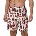 thumbnail image 2 of Uemuo Rocket Pattern Pattern Mens Swim Trunks Quick Dry Board Shorts with Mesh Lining, Stretch Beach Shorts Quick Dry No-Chafing Board Shorts-, 2 of 9