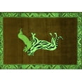 thumbnail image 1 of Ahgly Company Indoor Rectangle Animal Green Traditional Area Rugs, 2' x 4', 1 of 1