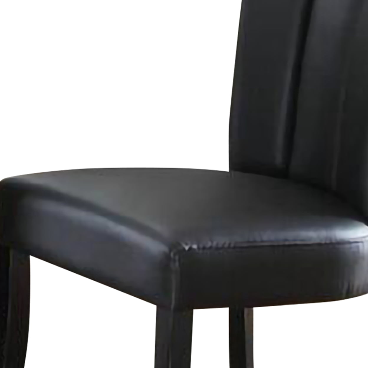 Leather Upholstered Dining Chair In Poplar Wood Set Of 2Black - Saltoro Sherpi