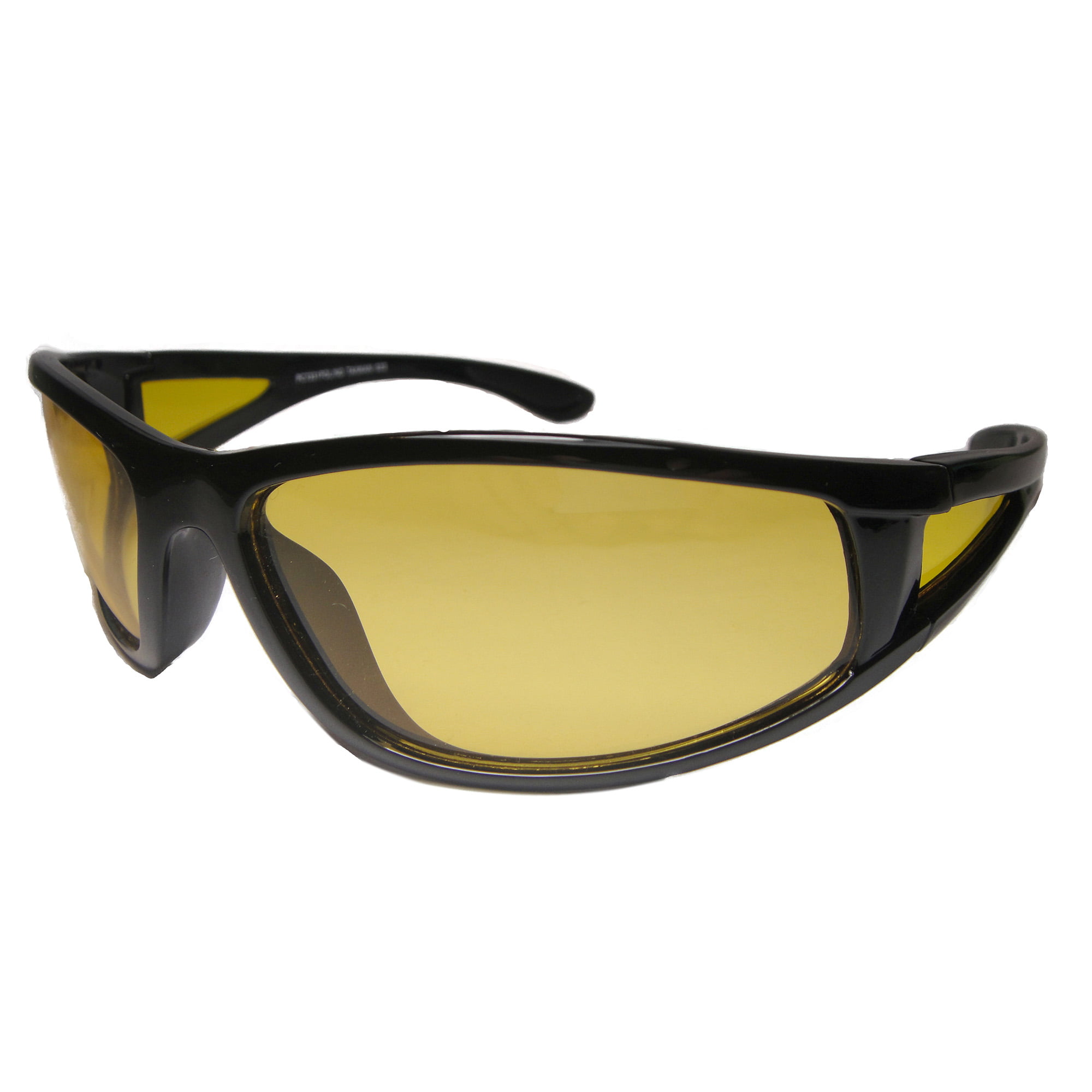 Mens Polarized Night Vision Driving Lens Sporty Wrap Around Sunglasses