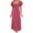 Pink, variant on Annhoo Wedding Guest Dresses for Women Short Sleeve V Neck Cutout Formal Dress Elegant Evening Party Midi Dress