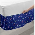 thumbnail image 2 of Party Bed Skirt, Continuous Fun Time Digitally Illustrated Dots Stripes Motifs Print, Elastic Bedskirt Dust Ruffle Wrap Around for Bedding Decor, 4 Sizes, Dark Lavender and Multicolor, by Ambesonne, 2 of 2
