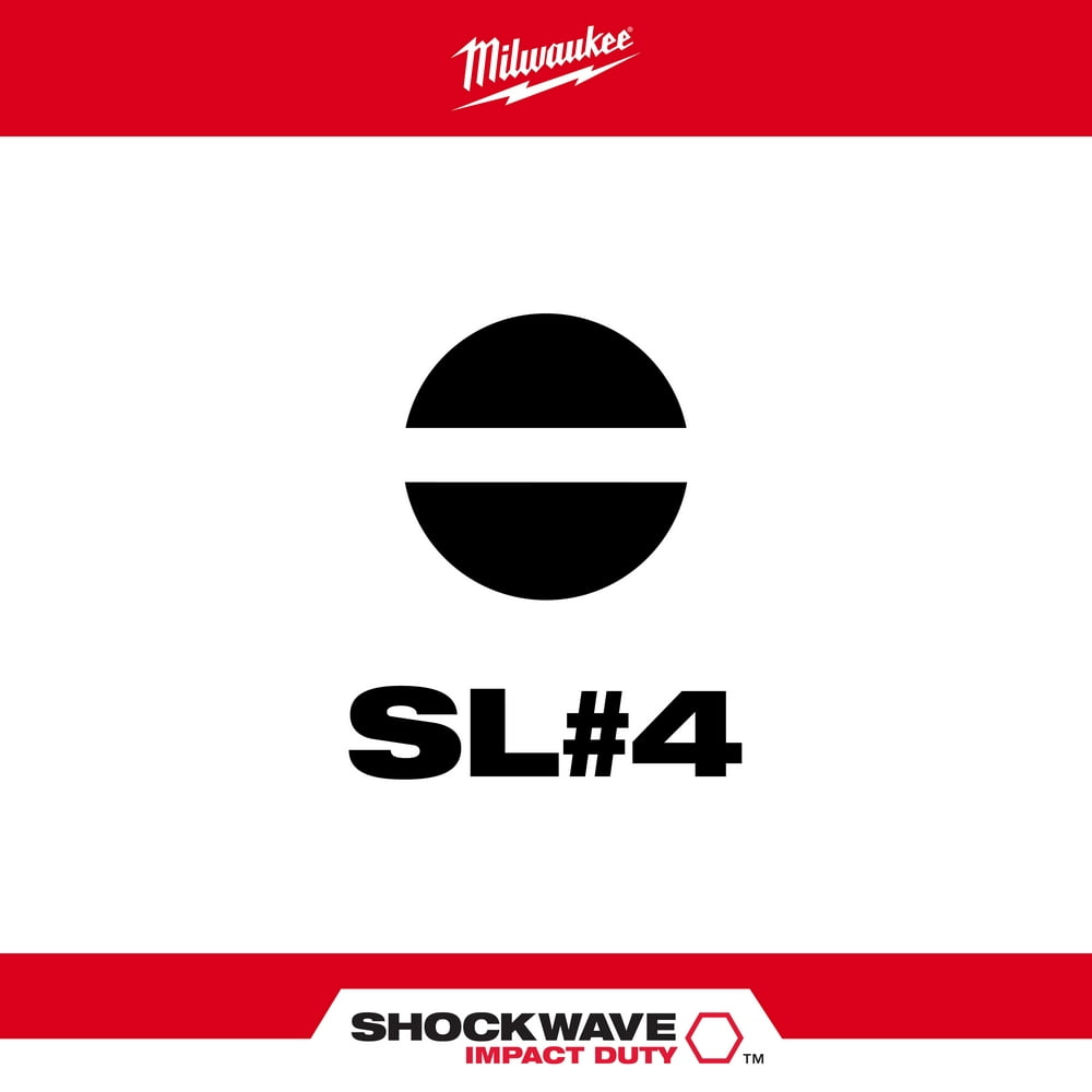 Milwaukee Tool Shockwave 2" Impact Slotted 7/64" Power Bits (25PK)