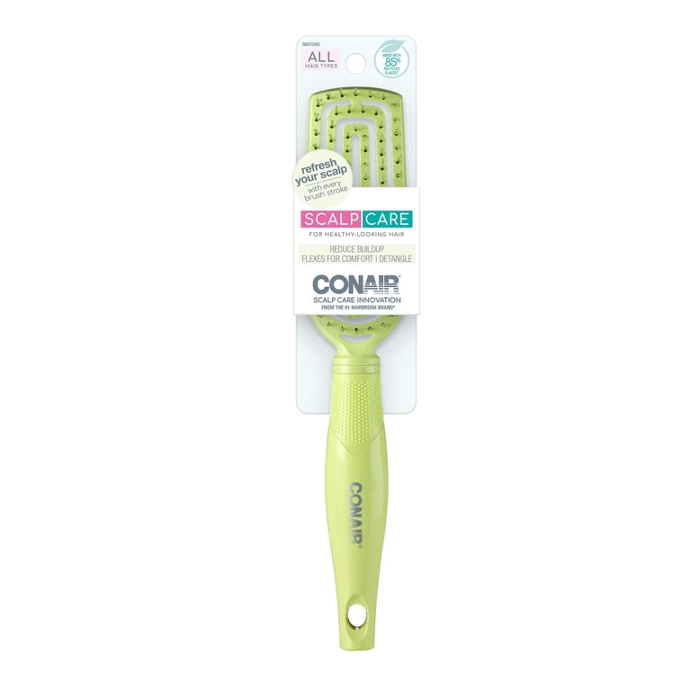 Conair Scalp Care Slim Flexi Head Paddle Brush Green for Wet and