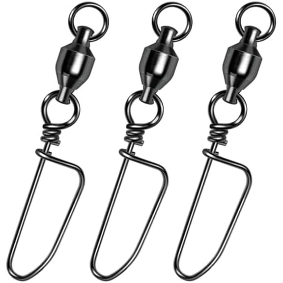 20-Pack Ball Bearing Swivels with Snaps, Fishing Snap Swivels Fishing Tackle Saltwater Freshwater Coastlock Snaps Barrel Swivel Leader Connector Downrigger Planer Release Clips