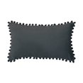thumbnail image 1 of Funda de relleno rectangular negra con diseño de pompones 50x30 cm, 1 of 4