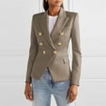 thumbnail image 5 of Fall Blazers for Women 2025, Yigetop Spring and Autumn New Solid Color Fashion Leisure Suit Short Coat Woman Blazers for Women Khaki 3XL, 5 of 9