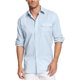 thumbnail image 1 of IZOD Camisa abotonada con bolsillo para hombre, azul, grande IZOD Botones al frente, 1 of 1