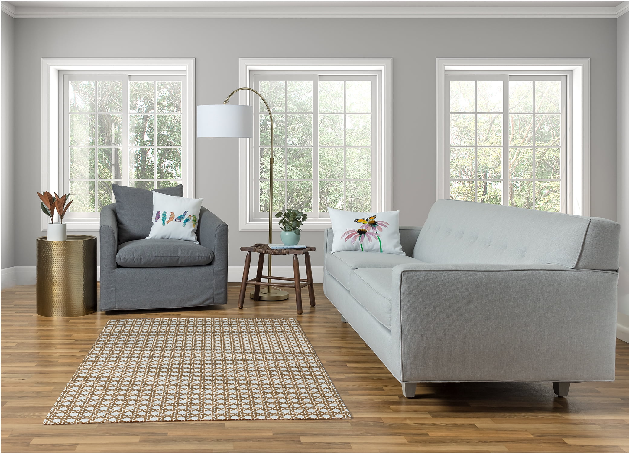 Simply Daisy 4' x 6' Caramel Rattan Geometric Rug