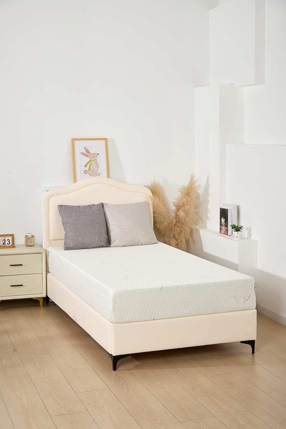 CHIUSNOOZE Twin 8 inch Bamboo Memory Foam Mattress, Breathable Medium Firm Mattress in a Box