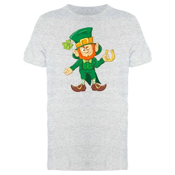 Leprechaun With Gold Horseshoe Tee Men's -Image by Shutterstock