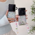 thumbnail image 4 of Dteck for Motorola Razr Ultra 2025 Case with Strap Bracelet Chain, Lightweight Cute Stylish Anti Yellowing Clear Hard PC Shockproof Cover,Flower Cluster, 4 of 5