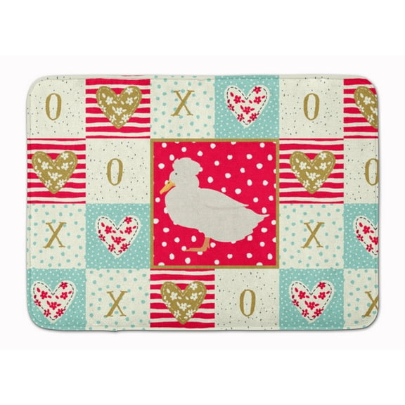 Carolines Treasures CK5284RUG Crested Duck Love Machine Washable Memory Foam Mat Red 19 X 27" multicolor
