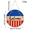 thumbnail image 3 of Independence Day Welcome Doorplate Round Hanging Sign Regular Style A, Featuring Patriotic Star Patterns Striped Elements And Decorative Bow Accent, Ideal For Front Door Porch, 3 of 6