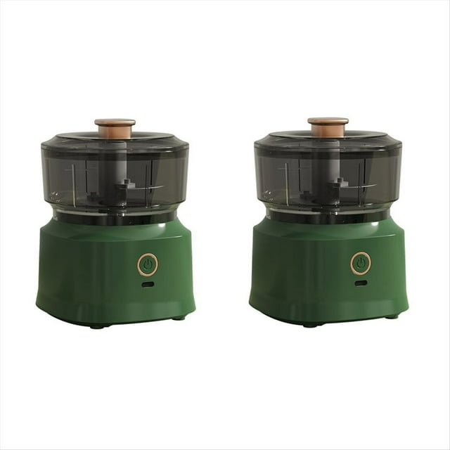 Mini Prensa de Ajos Eléctrica Inalámbrica, Picadora de Alimentos de Cocina de Doble Propósito, Picadora de Carne Recargable, Verduras, Verde