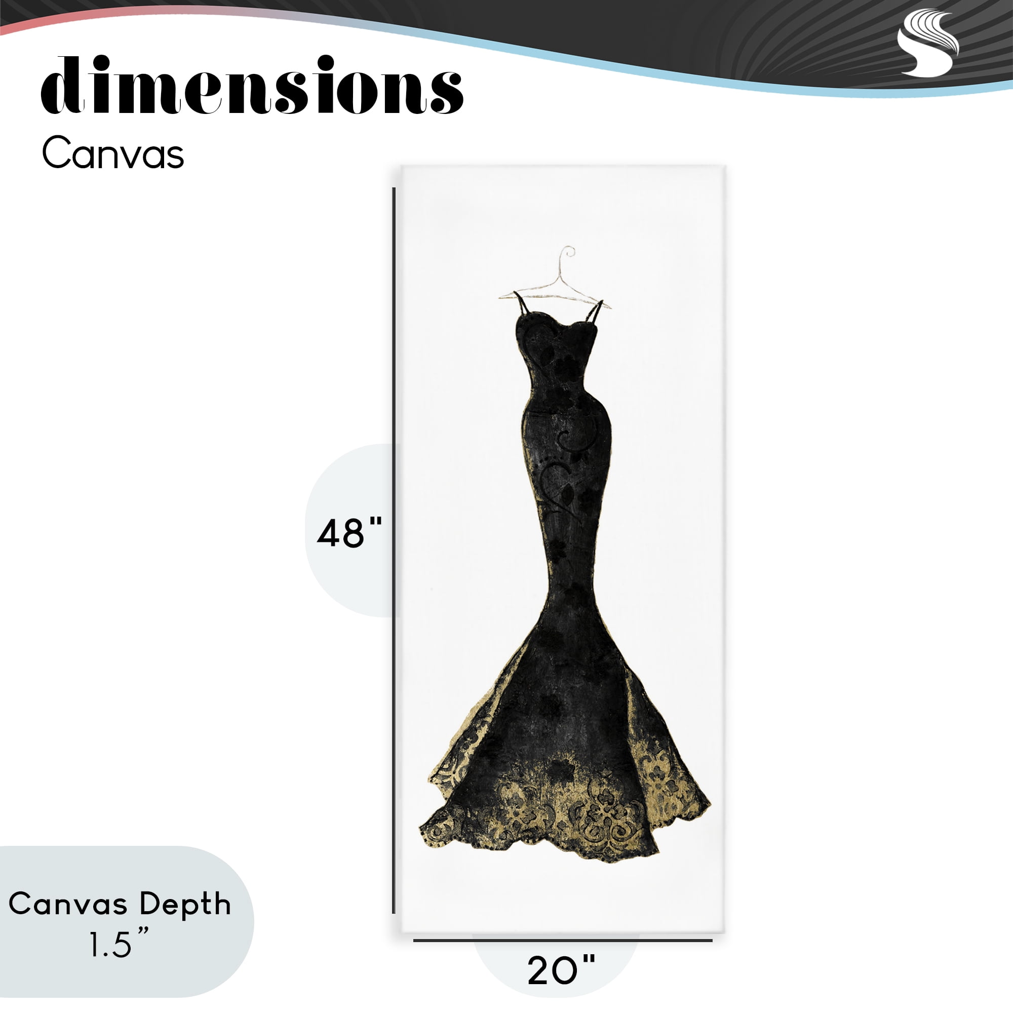 Stupell Industries Gilded Black Evening Gown Canvas Wall Art, design by Janet Tava