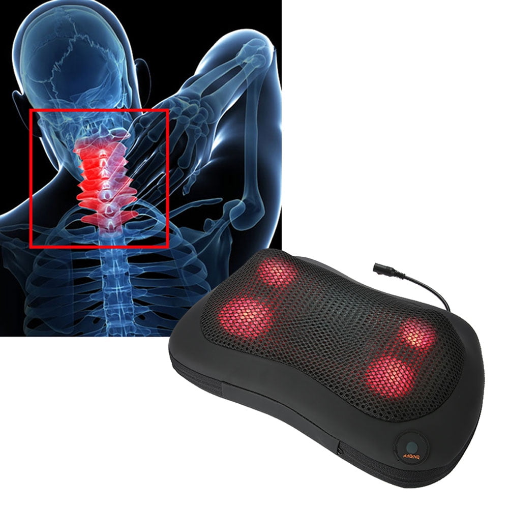 Ejoyous Portable Electric Massage Pillow Heating Therapy Neck Waist Leg