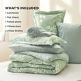 thumbnail image 7 of King Comforter Set - 7 Pieces Sage Green Floral Bedding Sets King Bed in a Bag with Botanical Flowers Comforter, Sheets, Pillowcases & Shams, 7 of 7