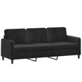 thumbnail image 2 of vidaXL 3 Piece Sofa Set Black Velvet, 2 of 7