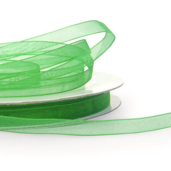 1/4" Wide Emerald Green Organza Ribbon - 25 Yards (00399)