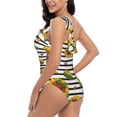 thumbnail image 5 of Yiaed Cute Sunflowers Print Women One Piece Swimsuits Tummy Control One Shoulder Bathing Suits Pattern Ruffle Swimwear-XX-Large, 5 of 8