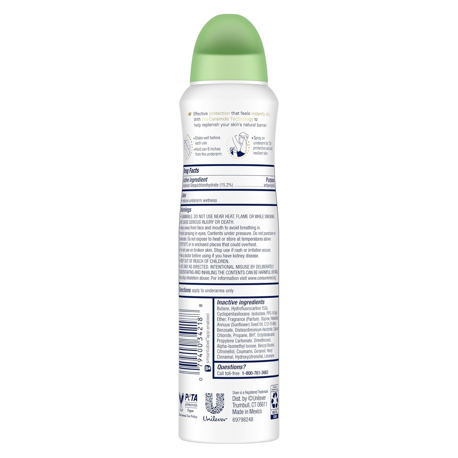 Dove Advanced Care Antiperspirant Deodorant Dry Spray Cool Essentials 3 Count Antiperspirant deodorant for helping your skin barrier repair after shaving With Pro Ceramide Technology 3.8 oz