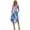 Blue Pink Palm Tree, variant on Sleeveless Dress with Hibiscus Floral Pattern, Irregular Hem Casual Dress for Beach Vacation and Holiday Trips