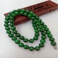 thumbnail image 2 of Jewelry Dry Green Buddhist Bead Necklace, Burmese Jade Iron Dragon Round Beads, Full Green Women's Necklace, 2 of 3