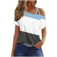 thumbnail image 2 of CHGBMOK Trendy Queen Womens Summer Tops Short Sleeve T Shirts for Women Solid Color Camisole Sleeveless Loose Tank Blouses, 2 of 5