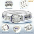 thumbnail image 6 of WHIPPY Women Men Rhinestone Studded Belt, Western Cowgirl Cowboy Leather Belt for Jeans Pants Dress, 6 of 9