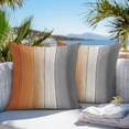 thumbnail image 3 of Throw Pillow Covers 16x16 Inch Set of 2, Burnt Orange Gray Ombre Waterproof Outdoor Pillow Covers, Vintage Farmhouse Wooden Decorative Cushion Pillowcases for Couch, Sofa, Bed, Garden, Patio, 3 of 9