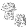 thumbnail image 5 of Lsque Hand Drawn Turtle Women's Short-Sleeved Pajama Set - 2 Piece Soft and Lightweight Sleepwear Set-Medium, 5 of 9