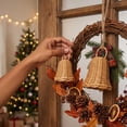 thumbnail image 3 of Handwoven Rattan Bells Christmas Ornaments Natural Wicker Hanging Decor for Tree Fireplace Mantel Window Shelf Holiday Home Winter Seasonal Decoration, 3 of 7