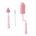 thumbnail image 4 of 3 piezas cepillo de silicona reutilizable CUTICAT para botellas cepillo limpiador de tazas Fácil secado giratorio portátil con orificio para colgar, 4 of 5