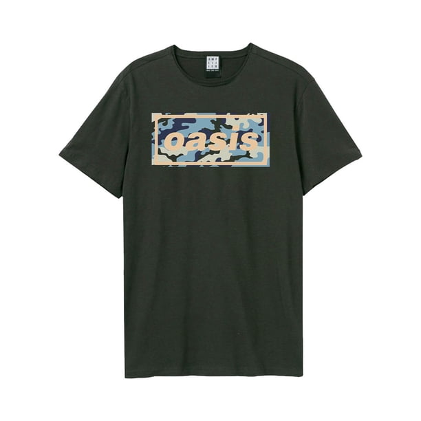 Amplified - Camiseta Camo Logo Oasis para Adultos Unisex (Carbón)