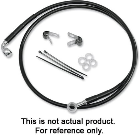 Drag Specialties  6" Extended Black Vinyl-Coated Front Brake Line Kit 660310-6BLK
