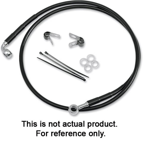 Drag Specialties  6" Extended Black Vinyl-Coated Front Brake Line Kit 660310-6BLK