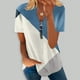 thumbnail image 1 of Fiudx Camisas para Mujer Blusa Superior con Estampado de Manga Corta y Cuello En V, Cómoda E Informal, a La Moda para Mujer, 1 of 5
