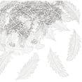thumbnail image 1 of Aproximadamente 50 colgantes de filigrana de acero inoxidable con forma de pluma, adornos de metal, estilo tibetano., 1 of 6