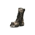 thumbnail image 5 of NEW ROCK 591-S15 Boots CAMOUFLAGE Flame Metallic Black Leather Goth Punk Biker 36, 5 of 6