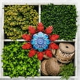 thumbnail image 6 of AUDeals Metal Flower Wall Decor Outdoor Garden Hanging Home Craft Gifts Flower Wall Decorations Flower Wall Hanging Decorations for Patio Garden Fence Yard Patio Balcony Living Room, 6 of 7