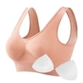 thumbnail image 4 of Xfvqtps Sports Bras for Women with Removable Chest Cushion Wireless Standard Strap Elastic Pullover Comfortable Breathable Yoga Bra Pink, 4 of 5