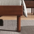 thumbnail image 3 of Roundhill Furniture Wyller Rubberwood Platform Bed, Natural Walnut Finish, Queen, 3 of 10