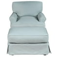 thumbnail image 2 of Sunset Trading Horizon T-Cushion Fabric Slipcover Chair & Ottoman in Ocean Blue, 2 of 8