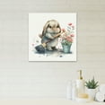 thumbnail image 2 of Designart Bunny Cleaning Bathroom III Canvas Wall Art, 2 of 5