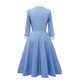 thumbnail image 4 of Moda mujer elegante Sexy Casual Retro solapa Bowknot tapeta cintura Color sólido vestido de longitud media Pompotops  hdfakjf1827, 4 of 8