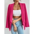 thumbnail image 3 of Women Casual Blazer Suit Open Front Shawl Collar Long Sleeve Fitted Jacket for Office Work Hot Pink S, 3 of 6