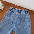 thumbnail image 7 of Coerni Kids Casual Pants Toddler Girls Bell-Bottom Ruffle Flare Jeans Cute Patchwork Skinny Elastic Waist Comfort Casual Pants for Kids, 7 of 7
