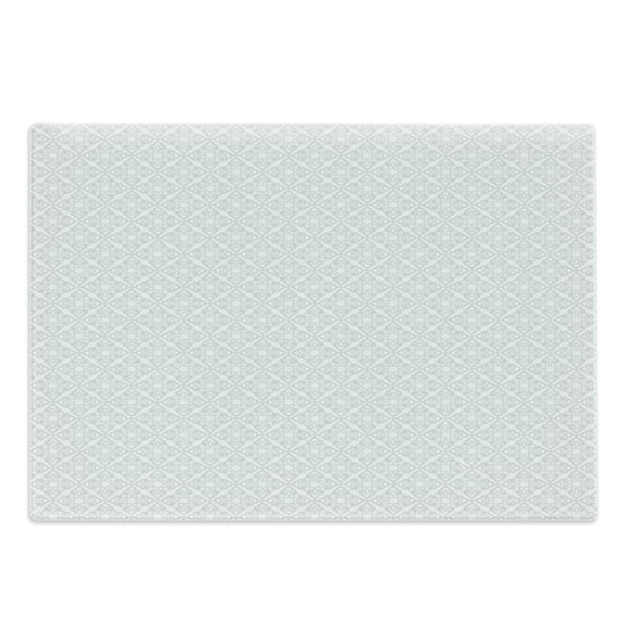 Damask Grey Cutting Board, Abstract Geometric Floral Lattice in Vintage Oriental Ornate Graphic, Decorative Tempered Glass Cutting and Serving Board, in 3 Sizes, by Ambesonne